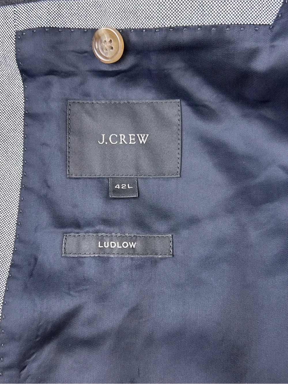 J. Crew Ludlow Carpini Blazer Sport Jacket 42L Gray Italian Cotton